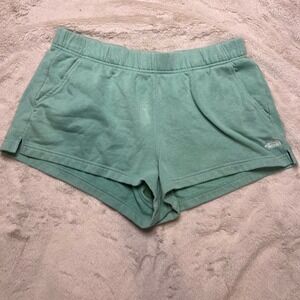 The North Face Fleece Shorts Womens XL Green Good Athletic Loungewear Pocket